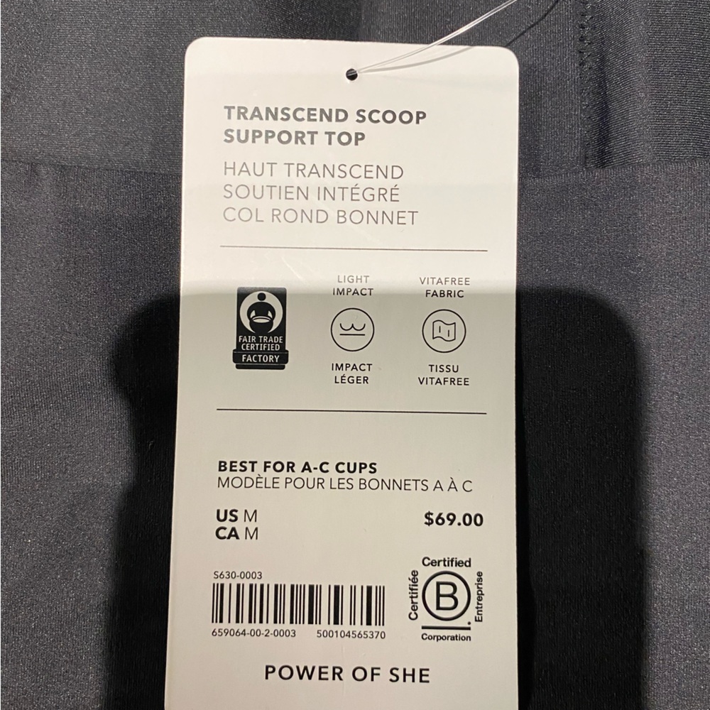 ❌ SOLD ❌ ATHLETA TRANSCEND SCOOP BUILT-IN BRA TANK A-C, Size M, Black (NWT) - Picture 9 of 16